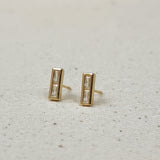 Double Baguette Stud Earrings
