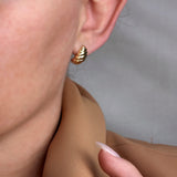 Dome Croissant Stud Earrings