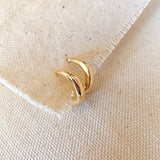 Artisan Glamour: 18k Gold Overlay Clicker Hoop Earrings