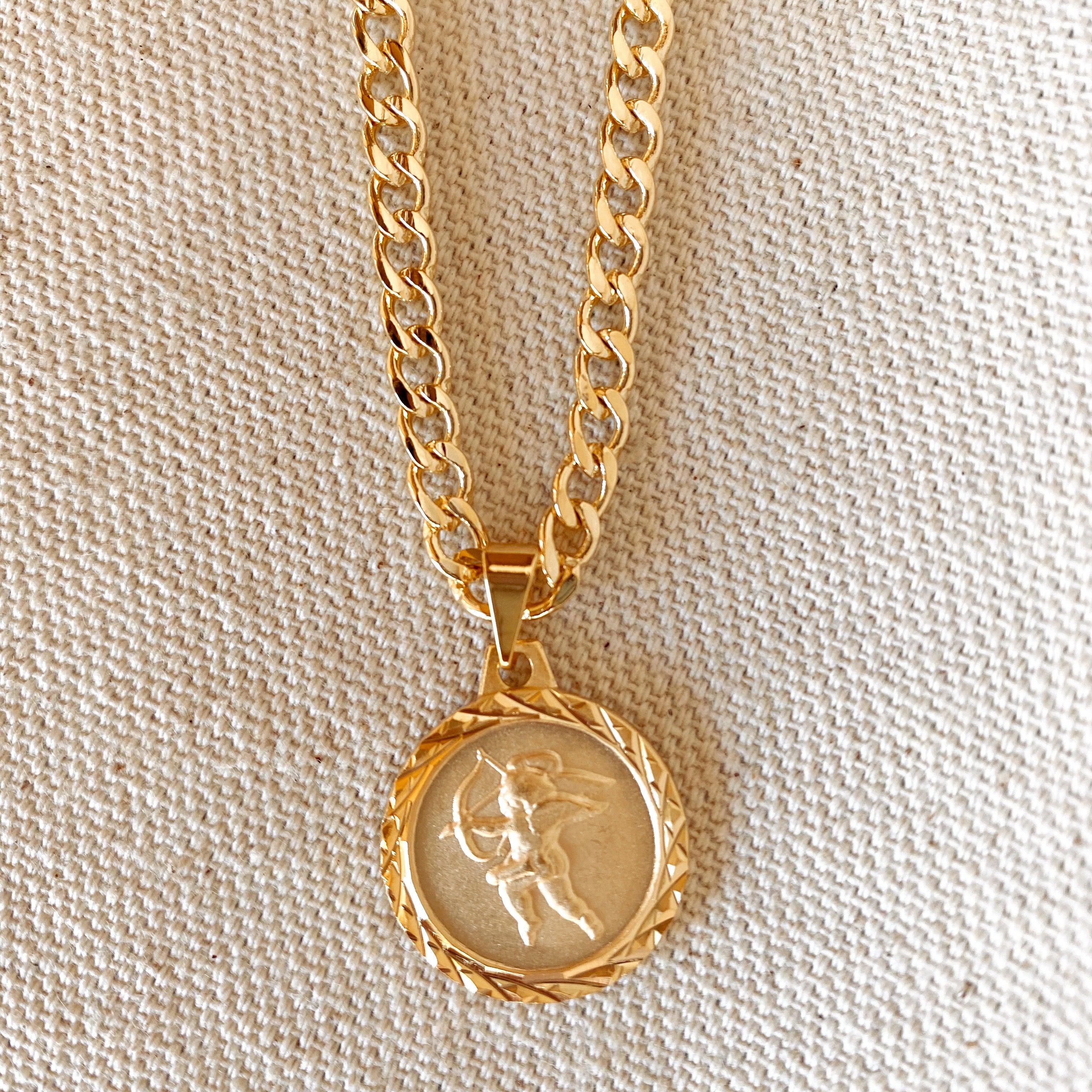 GoldFi 18k Gold Filled Diamond Cut Cupid Pendant