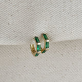 Baguette CZ Clicker Hoop Earrings