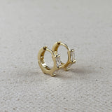 Baguette CZ Clicker Hoop Earrings