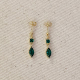 Princess Cut and Marquise CZ Dangling Earrings