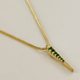 Emerald CZ Spear Necklace