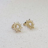 Round Spike CZ Stud Earrings