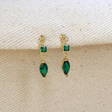 Princess Cut and Marquise CZ Dangling Earrings