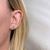 Double Baguette Stud Earrings