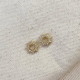 Round Spike CZ Stud Earrings