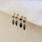 Princess Cut and Marquise CZ Dangling Earrings