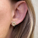 Round Spike CZ Stud Earrings