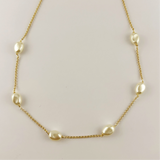 Spaced Baroque Pearls Necklace