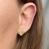 Round Spike CZ Stud Earrings