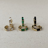 Baguette CZ Clicker Hoop Earrings