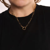 Chunky Paperclip Necklace Featuring Carabine Clasp
