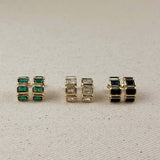 Chunky Baguette CZ Earrings