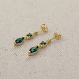 Princess Cut and Marquise CZ Dangling Earrings