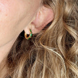 Baguette CZ Clicker Hoop Earrings