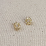 Round Spike CZ Stud Earrings