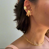 GoldFi Bold 18k Gold Filled Plain Ear Cuff Earrings