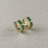Baguette CZ Clicker Hoop Earrings