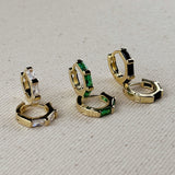 Baguette CZ Clicker Hoop Earrings