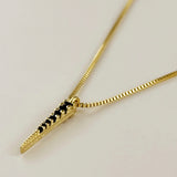 Black CZ Spear Necklace