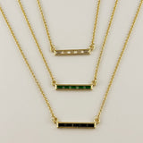 Baguette CZ Bar Necklace