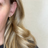 V Shape CZ Clicker Hoop Earrings