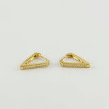 V Shape CZ Clicker Hoop Earrings