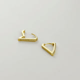 V Shape CZ Clicker Hoop Earrings