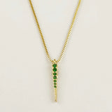 Emerald CZ Spear Necklace
