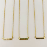 Baguette CZ Bar Necklace