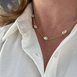 Spaced Baroque Pearls Necklace
