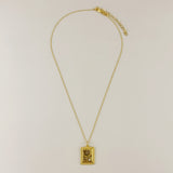 Vintage Flower Plaque Necklace