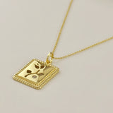 Vintage Flower Plaque Necklace