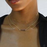 Baguette CZ Bar Necklace