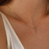 Emerald CZ Spear Necklace
