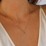 Black CZ Spear Necklace
