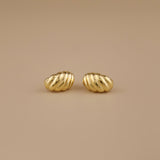 Dome Croissant Stud Earrings