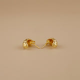 Dome Croissant Stud Earrings