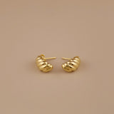 Dome Croissant Stud Earrings