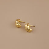 Dome Croissant Stud Earrings