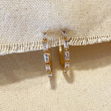 Baguette CZ Hoop Earrings