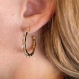 Baguette CZ Hoop Earrings