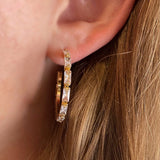 Baguette CZ Hoop Earrings