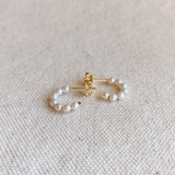 Pearls C- Hoop earrings