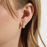 Pearls C- Hoop earrings