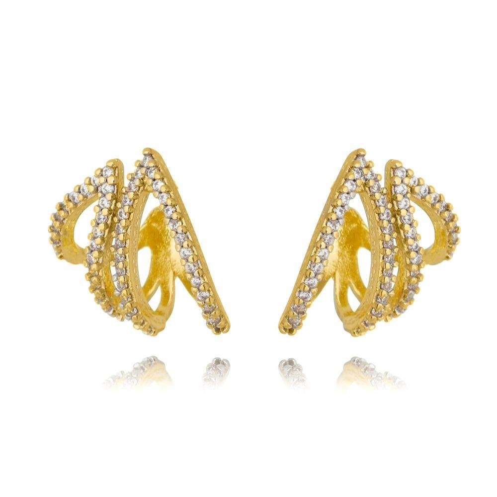 18K GL CZ Ear Wrap Earrings - Donna Italiana ®