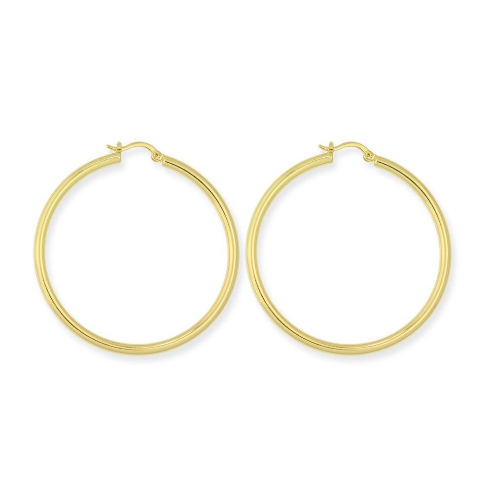 18k GL Polished Round Hoop - Donna Italiana ®