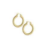 18k GL Thick Detailed Hoop - Donna Italiana ®